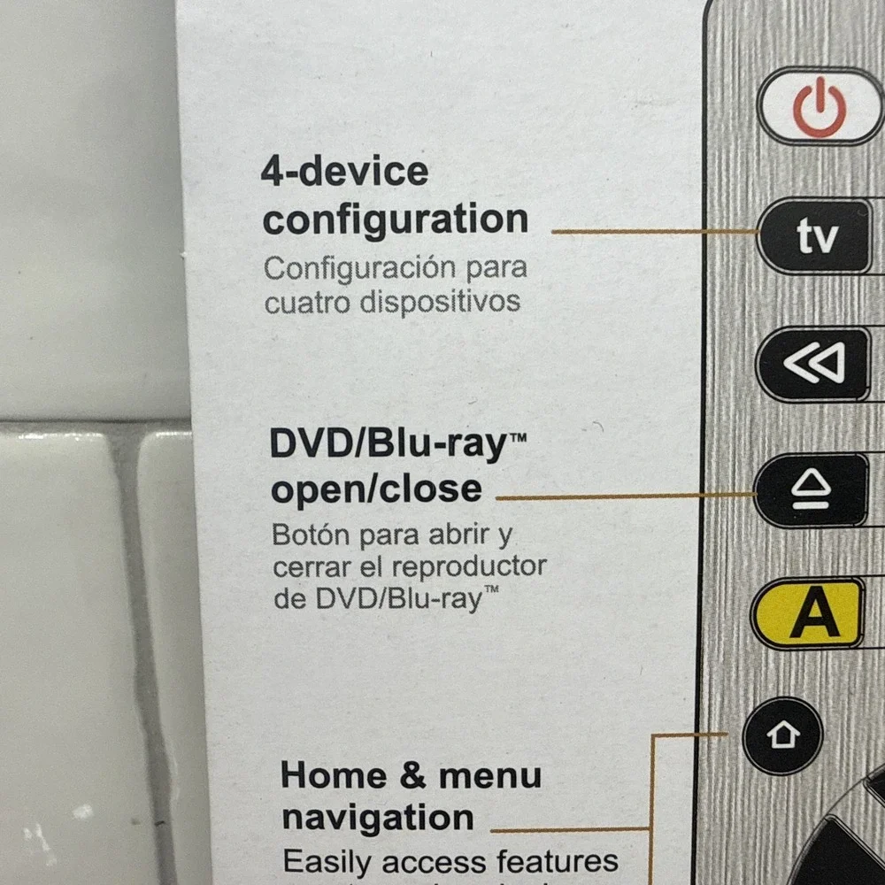 General Electric 33709 4 Device Universal Remote Control - New Silver